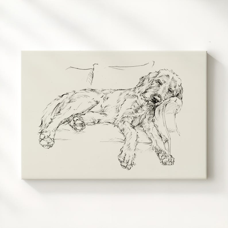 Goldendoodle Art Print - Goldendoodle Sketch Drawing by Ethan Harper -Dog Wall Art Prints For Nursery Decor-Doodle Dog Art Housewarming Gift image 4