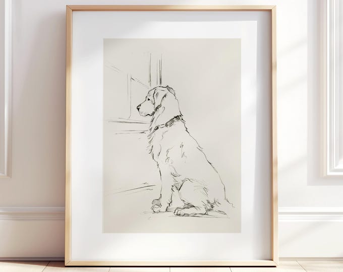 Elegant Golden Retriever Fine Art Print: Dog Wall Decor & Unique Gift for Pet Lovers