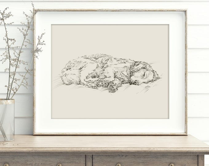 Golden retriever art print by Ethan Harper wall decor.