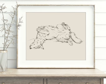 Husky Fine Art Print. Husky Drawing. Dog Artwork. Dog Wall Decor. Gifts for Dog Lovers