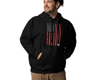 Bluza z kapturem unisex z flagą USA i klubem golfowym