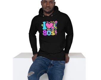 Uwielbiam bluzę z kapturem unisex z lat 80.