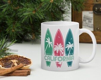 California Surf White glossy mug
