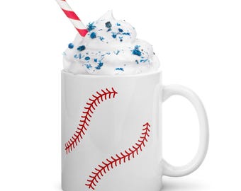 Baseball stitch White glossy mug