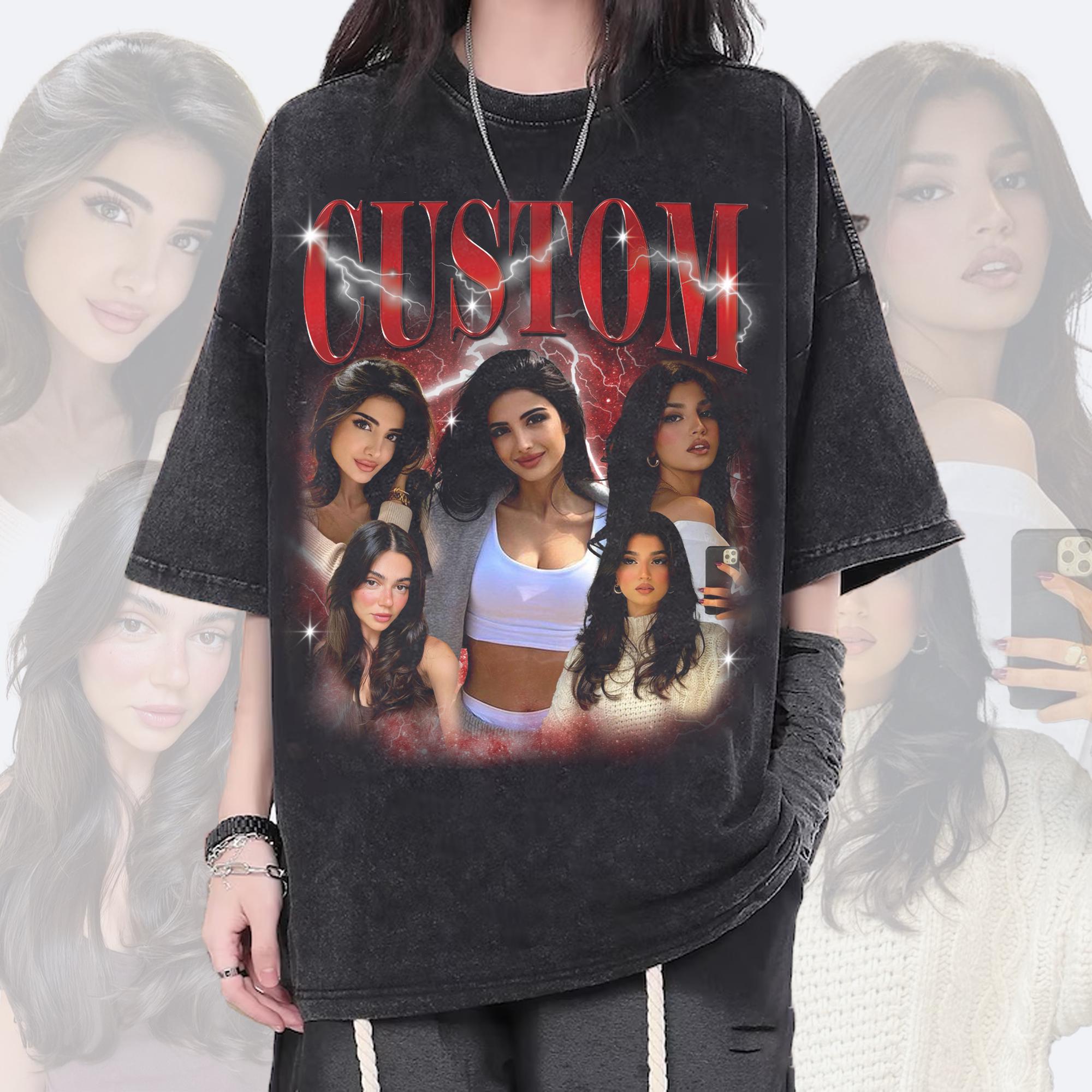 Custom Bootleg Rap T-Shirt - Personalized Photo Text Shirt In Comfort Colors