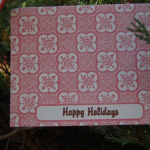 Happy Holidays Red- letterpress, folded cards, SET of 6