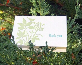 Garden Thank You - letterpress greeting card, SET of 6