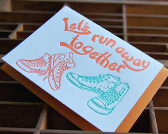 Run Away, Letterpress card, single