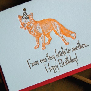 Foxy Birthday - Carte de vœux typographique, unique
