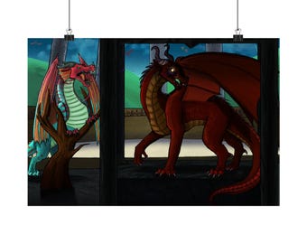Wings of Fire Queen Scarlet and Glory Poster