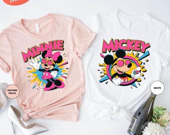 Retro Mickey Minnie Shirt, Mickey Minnie Matching Shirt, Disney Trip Shirt, Disney Family Shirt, Disney Couple Shirt, Retro Disneyland Shirt