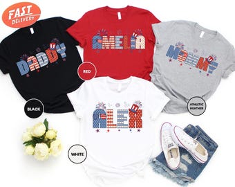 Custom 4th Of July Shirt, Family 4th Of July Shirt, Independence Day Shirt, Family Celebration Shirt, Personalized 4th Of July Matching Tee