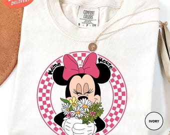 Comfort Colors Mama Mouse Shirt, Disney Mom Shirt, Minnie Mouse Shirt, Disney Mother's Day Shirt, Retro Disney Shirt, Cute Disney Mama Shirt