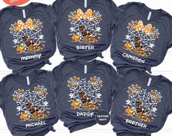 Camiseta de Halloween personalizada de Disney, camiseta familiar de Halloween, camiseta de fiesta de Halloween de Disney, camiseta de Halloween de Mickey y sus amigos, camiseta de temporada espeluznante