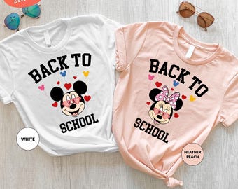 Mickey en Minnie terug naar school shirt, Disney terug naar school shirt, First Day of School Tee, kleuterschool shirt, kindershirt peuter school
