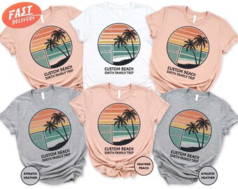 Custom Family Vacation Shirt, Custom Beach Shirt, Family Matching Shirt, Summer Vacation Shirt, Retro Beach Shirt, Family Beach Trip Shirt