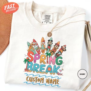 Comfort Colors Custom Disney Spring Break Shirt, Mickey And Friends Summer Shirt, Disney Vacation Shirt, Custom Family Disney Cruise Shirt
