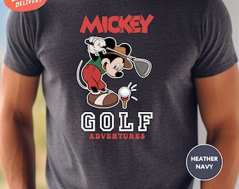 Vintage Mickey Golf Adventures Shirt, Mickey Mouse Shirt, Mens Disney Golf Shirt, Disneyworld Shirt, Golf Dad Shirt, Gift For Golfer