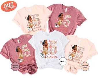 Disney Princess Moana Birthday Shirt, Family Birthday Matching Shirt, Custom Birthday Party Shirt, WDW Birthday Trip Shirt, Birthday Girl