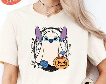 Disney Stitch Halloween Shirt, Ghost Stitch Shirt, Halloween Costume, Stitch Pumpkin Shirt, Disney Family Shirt, Family Halloween Trip Shirt