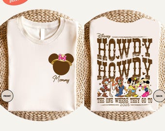 Mickey Minnie Howdy Shirt, Western Country Tee, Disneyland Trip Shirt, Western Family Matching Shirt, Disney Howdy Tee, Mickey Cowboy Shirt