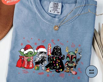 Comfort Colors Disney Star Wars Family Christian Shirt, Disneyland Christmas Holiday Shirt, Star Wars Characters Xmas Shirt, Disney Trip Tee
