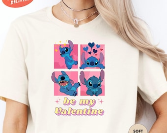 Be My Valentine-shirt, Disney-valentijnsdagshirt, Stitch Valentine-T-shirt, Valentijnsdagcadeau, Disneyland-shirt, Disney Romance Trip 2026