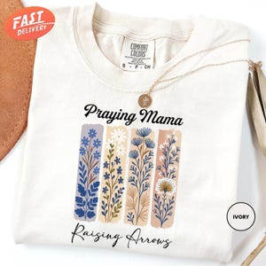 Comfort Colors Praying Mama Shirt, Retro Wildflower Mama Shirt, Christian Mom Shirt, Bible Verse Shirt, Mother&#39;s Day Gift, Blessed Mom Shirt