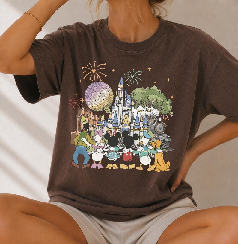 Retro Mickey Disneyworld Comfort Colors Shirt, Walt Disneyworld Shirt, Mickey And Friends Shirts, Disney 2026 Trip, Disneyworld Matching Tee image 3