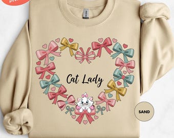 Disney The Aristocrats Marie Cat Sweathirt, Cat Lady Sweatshirt, Disneyland Paris Sweatshirt, Cat Lover Gift, Disney Family Trip Crewneck