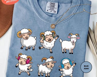 Comfort Colors Funny Goat Shirt, Goat Lover Shirt, Dancing Goats Shirt, Goat Mom Shirt, Goat Lover Gift, Farm Animal Shirt, Farm Girl Shirt