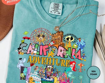 Chemise Comfort Colors Disneyland California Adventure, Chemises Disneyland California, Chemise Family Disney