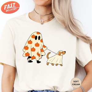 Ghost Walking Dog Shirt, Ghost Dog Shirt, Funny Halloween Shirt, Halloween Dog Shirt, Ghost Shirt, Spooky Season Shirt, Dog Lover Gift