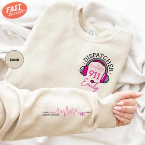 Custom Dispatcher Sweatshirt, 911 Dispatcher Crewneck, Personalized 911 Operator Gift, Dispatcher Gift, 911 Communications Sweatshirt