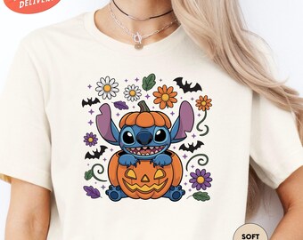 Stitch Halloween Shirt, Disney Family Halloween Shirt, Stitch Halloween Pumpkin Costume Shirt, Disneyworld Shirt, Spooky Stitch Shirt