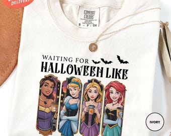 Comfort Colors Disney Princess Halloween Shirt, Disney Halloween Shirt, Disney Princess Shirt, Spooky Season Shirt, Halloween Girls Shirt
