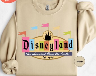 Vintage Disneyland Sweatshirt, Disneyworld Sweatshirt, Magic Kingdom Crewneck, Disneyland Est. 1955 Shirt, Retro Disney Trip Sweatshirt