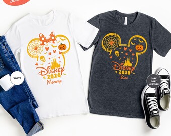 Bijpassend familieshirt Disney Halloween, aangepast Halloween-shirt, familieshirt Halloween 2026, bijpassende familieshirt Disney, Halloweenfeest