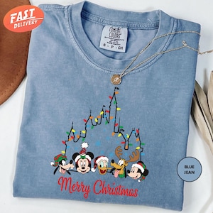 Comfort Colors Mickey And Friends Christmas Shirt, Disney Christmas Shirt, Christmas Holiday Shirt, Disneyworld Shirt, Magic Kingdom Xmas