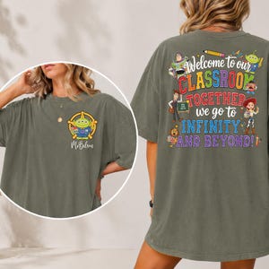 Disney Teacher Team Shirts, Toy Story Teacher Shirt, Teacher Squad Back To School T-Shirts, Teacher Name Tee, First Day Of School Tees image 4