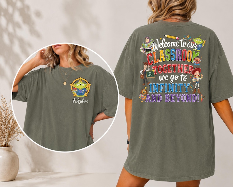Disney Teacher Team Shirts, Toy Story Teacher Shirt, Teacher Squad Back To School T-Shirts, Teacher Name Tee, First Day Of School Tees image 4