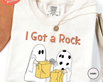 Comfort Colors I Got A Rock Shirt, Funny Ghost Halloween Shirt, Spooky Season Shirt, Halloween Party Shirt, Halloween Costume Gift