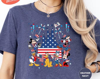Disney 4th Of July Shirt, Disney USA Shirt, Mickey And Friends Shirt, Patriotic Shirt, USA Flag Shirt, Magic Kingdom Shirt, Memorial Day Tee