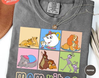 Comfort Colors Disney Mom Vibes Shirt, Disney Characters Shirt, Disney Mom Tee, Disney Mother's Day Shirt, Mom Shirt, Gift for Disney Mom