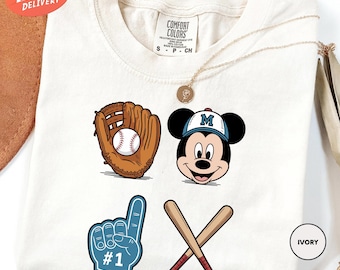 Comfort Colors Mickey Mouse Baseball Shirt, Disney Baseball Shirt, Gameday Shirt, Mickey Shirt, Baseball Lover Shirt, Disney Sport Shirt