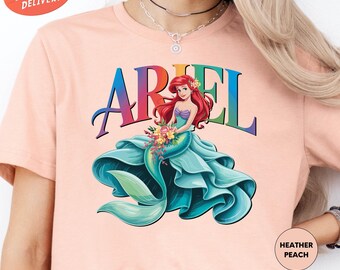 Shirt kleine zeemeermin, shirt prinses Ariel, shirt Disney prinses, shirt prinses verjaardag, shirt Ariel zeemeermin, shirt Disney Girls