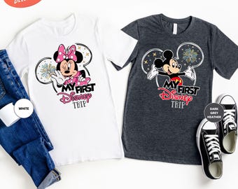 My First Disney Trip Shirt, Mickey Minnie Custom Shirt, Disney Couple Shirt, Disneyland Family Vacation Matching 2026 Shirt, Disneyworld Tee