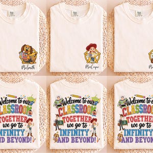 Disney Teacher Team Shirts, Toy Story Teacher Shirt, Teacher Squad Back To School T-Shirts, Teacher Name Tee, First Day Of School Tees image 1