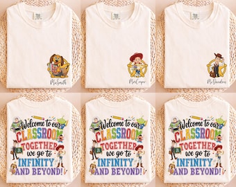 Disney Teacher Team Shirts, Toy Story Teacher Shirt, Teacher Squad Back To School T-Shirts, Teacher Name Tee, First Day Of School Tees