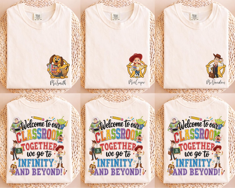 Disney Teacher Team Shirts, Toy Story Teacher Shirt, Teacher Squad Back To School T-Shirts, Teacher Name Tee, First Day Of School Tees image 1